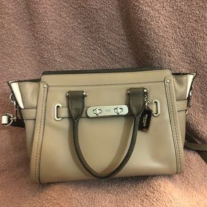 Coach Swagger Satchel/Crossbody (taupe/brown/cream)